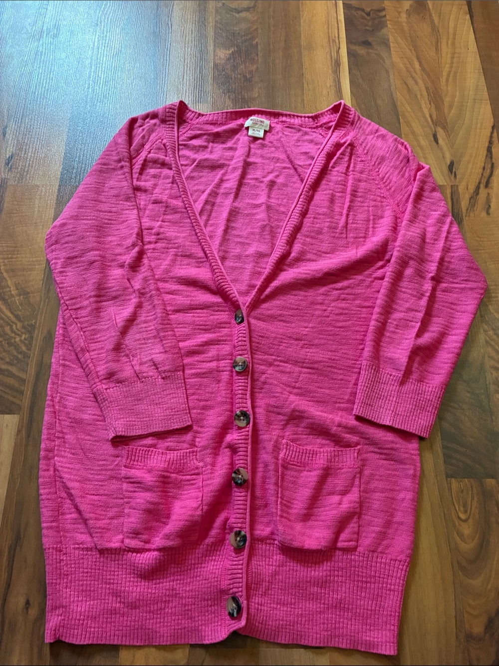 Mossimo Supply Co. Bright Pink Button-Front Cardigan